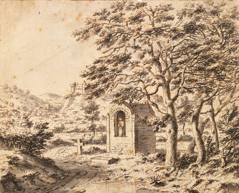 Valentijn Klotz - A Roadside Shrine and Cross