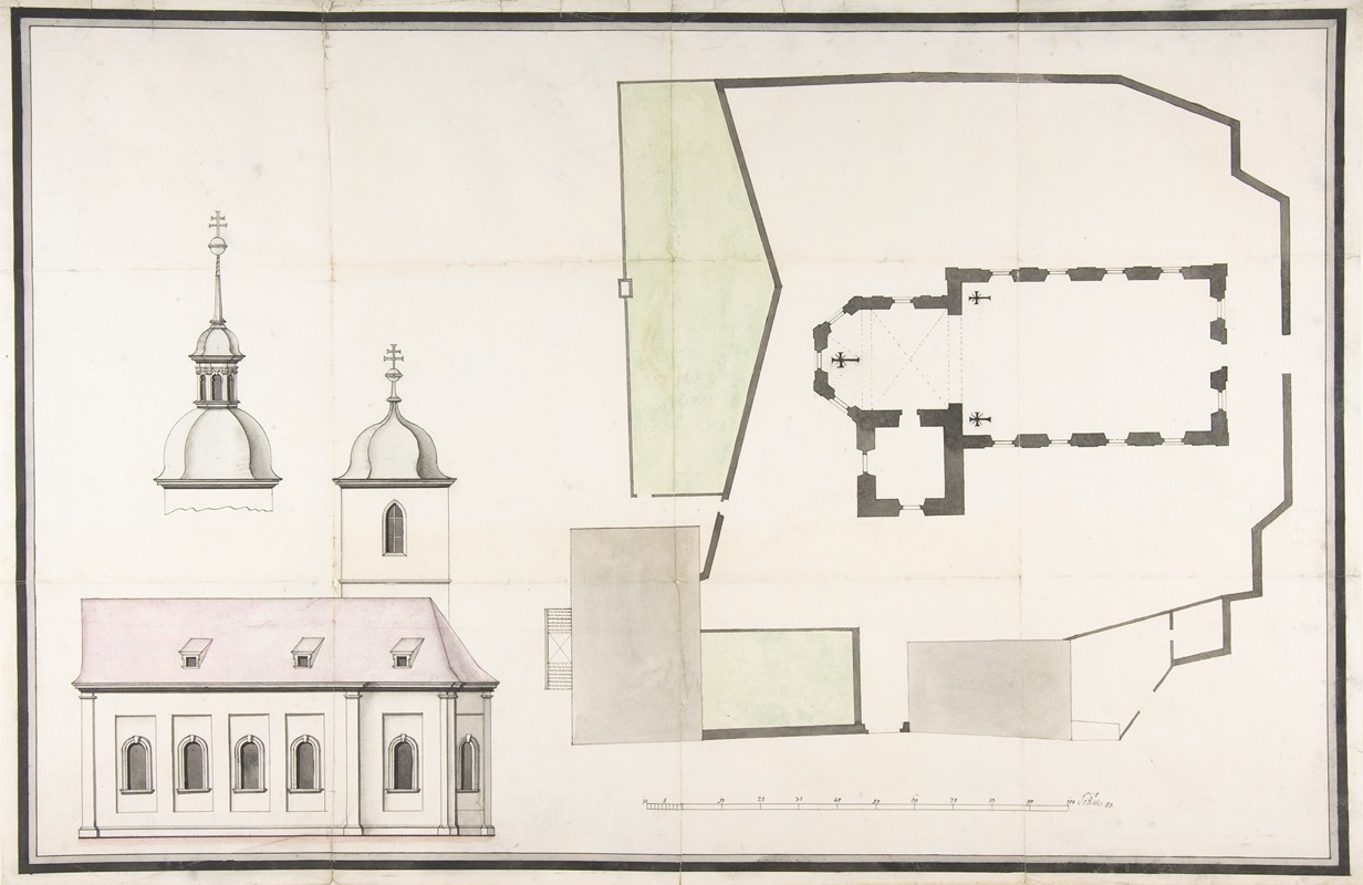 Workshop of Balthasar Neumann - Design for the Parish Church of Merkershausen