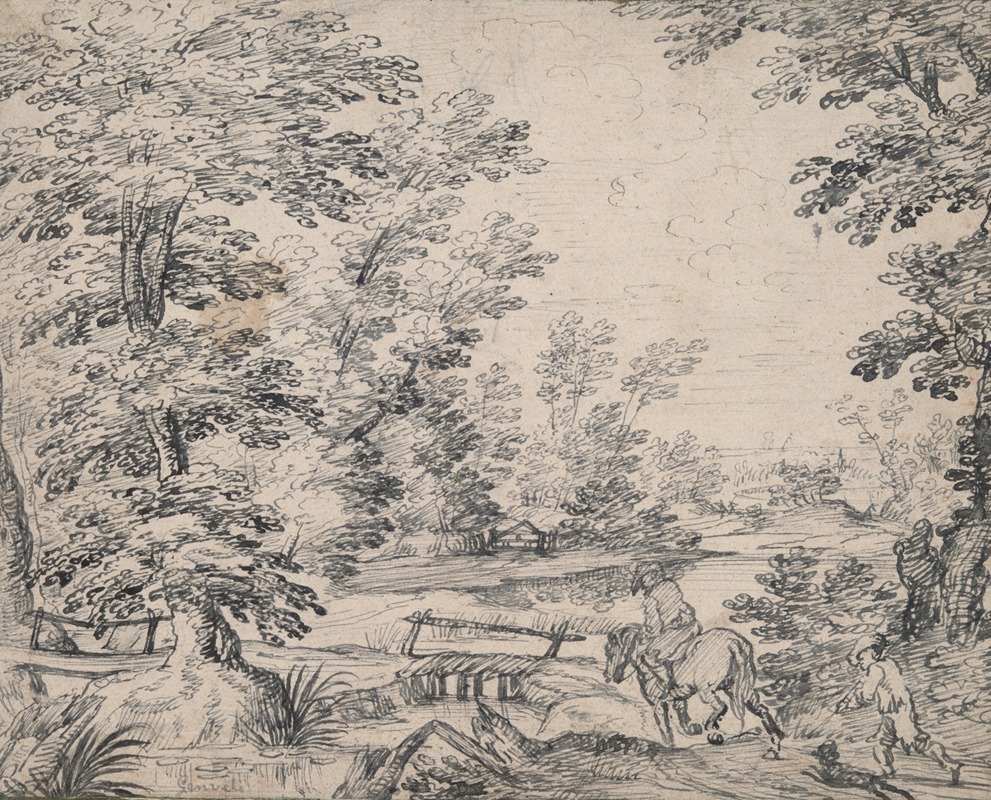 Abraham Genoels II - Landscape with Man on Horseback