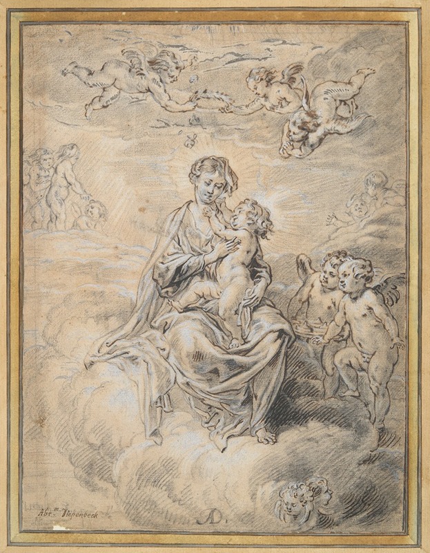 Abraham van Diepenbeeck - Virgin and Child in Heaven, with Putti