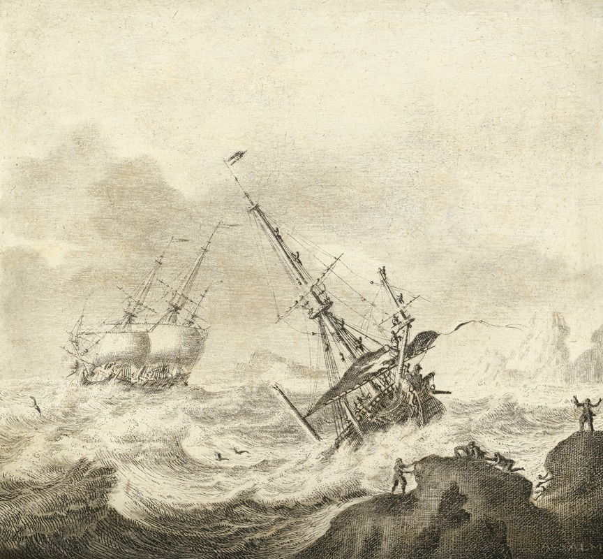 Adriaen Cornelisz. van der Salm - Shipping On A Stormy Sea