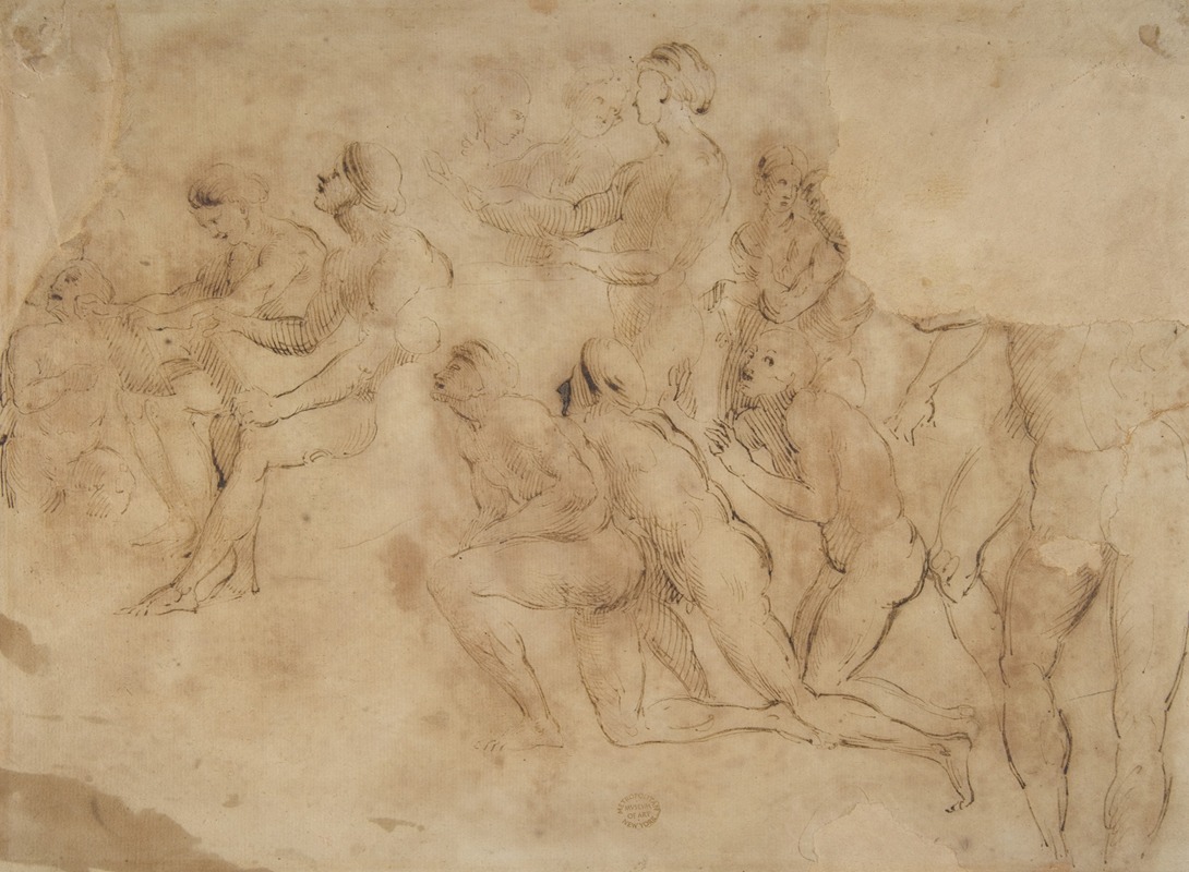 After Raphael - Figure studies (after Raphael’s Disputa)
