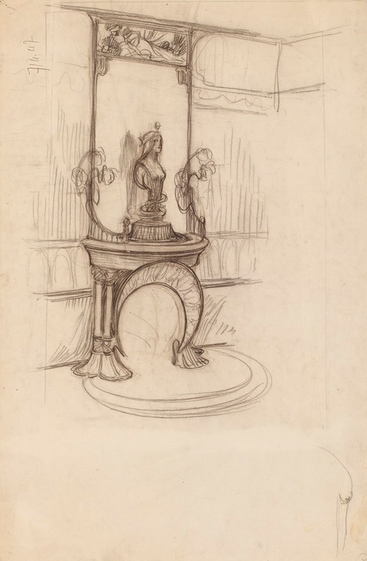 Alphonse Mucha - Cheminée décorative avec le buste de La Nature mucha fouquet