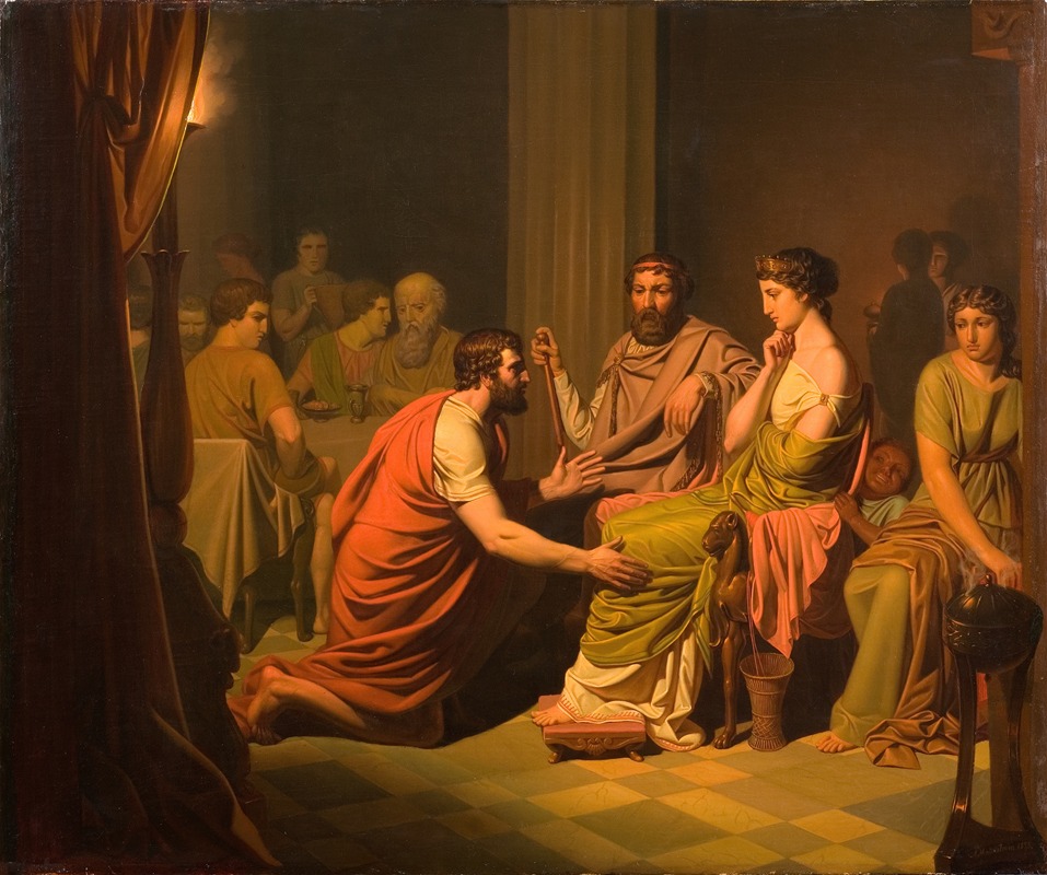 August Malmström - Odysseus before Alcinous, King of the Phaeacians
