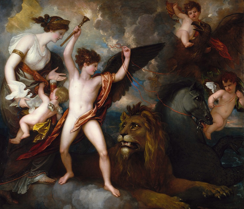 Benjamin West - Omnia Vincit Amor, Or The Power of Love in The Three Elements