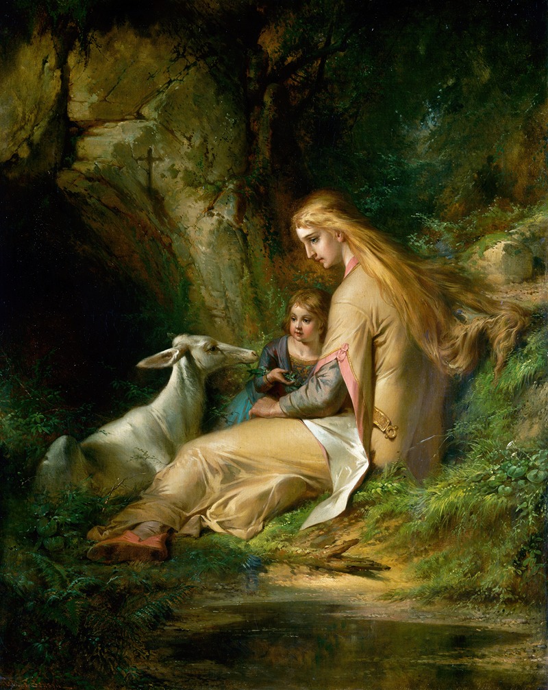 George Frederick Bensell - St. Genevieve of Brabant in The Forest