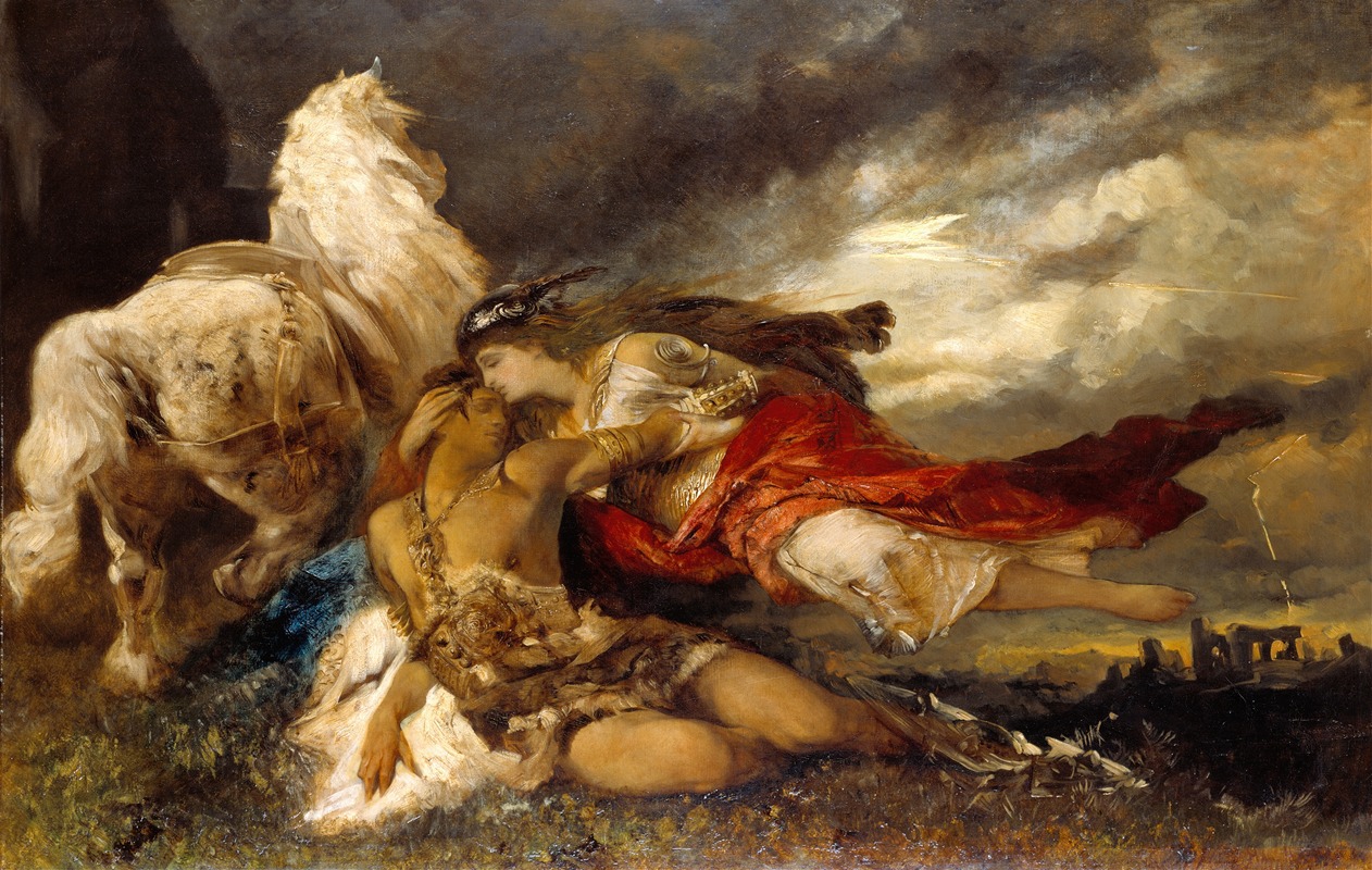 Hans Makart - Valkyrie and a Dying Hero