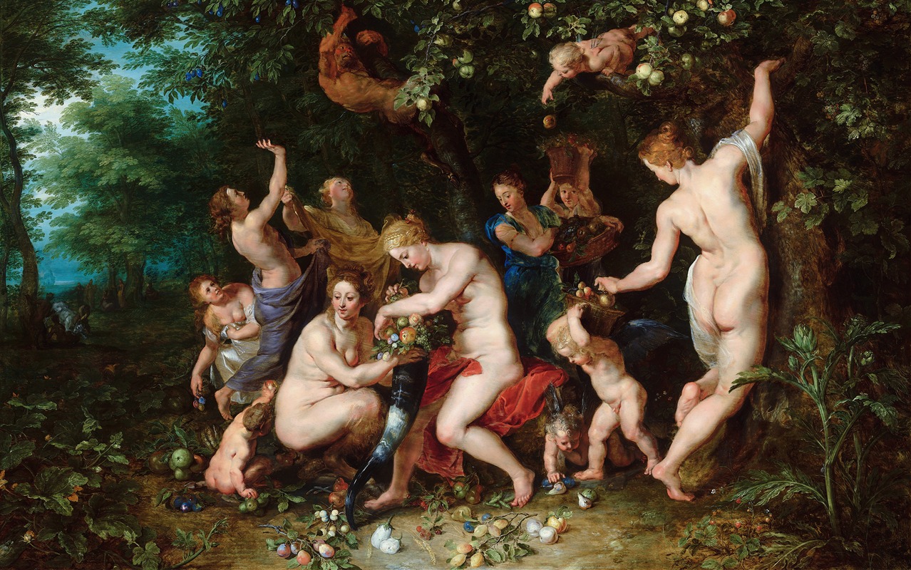 Peter Paul Rubens - Nymphs Filling The Cornucopia