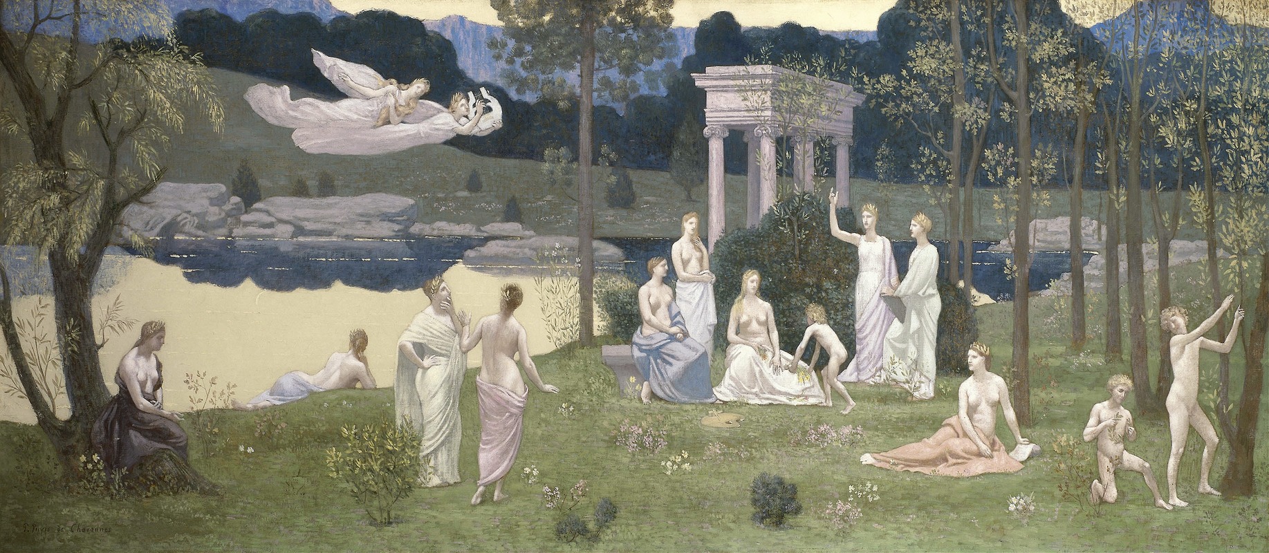 Pierre Puvis de Chavannes - The Sacred Grove, Beloved of The Arts and The Muses