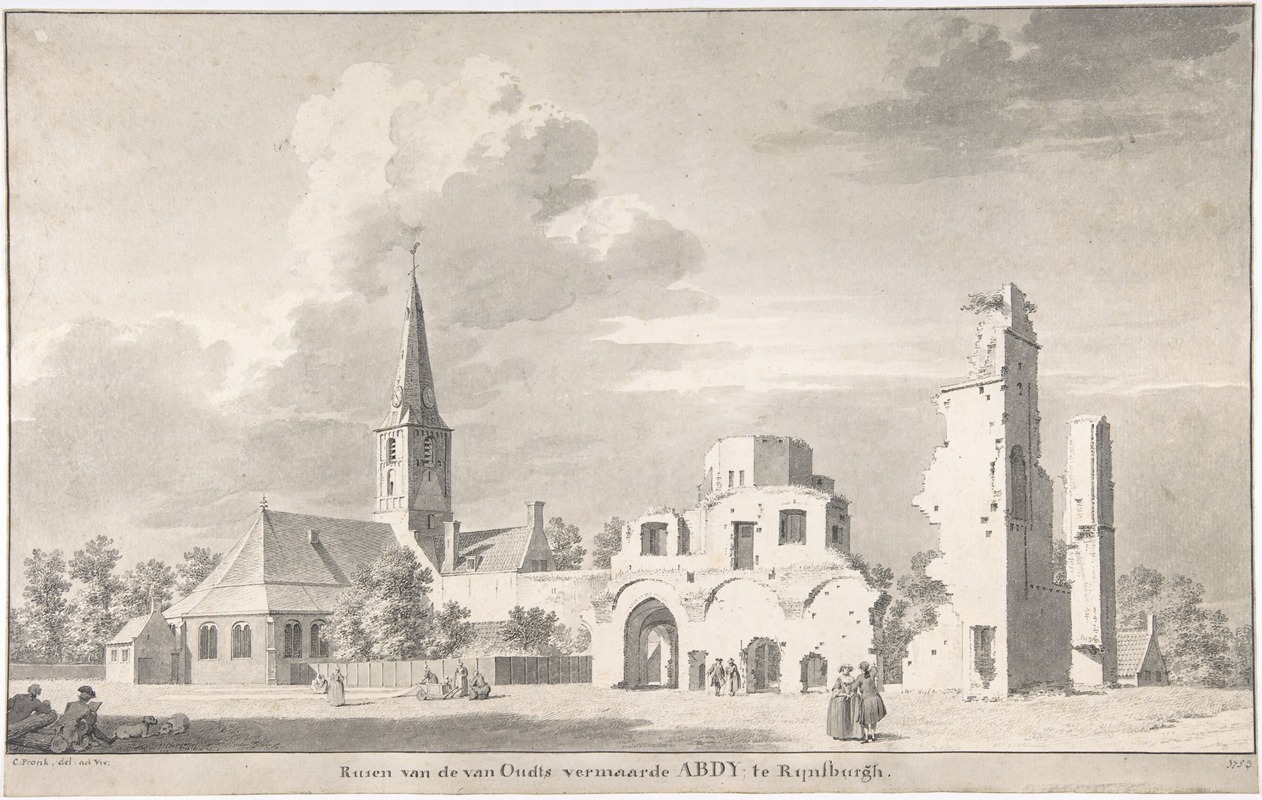 Cornelis Pronk - The Church and Ruins of Rijnsburg, Seen from the Northeast