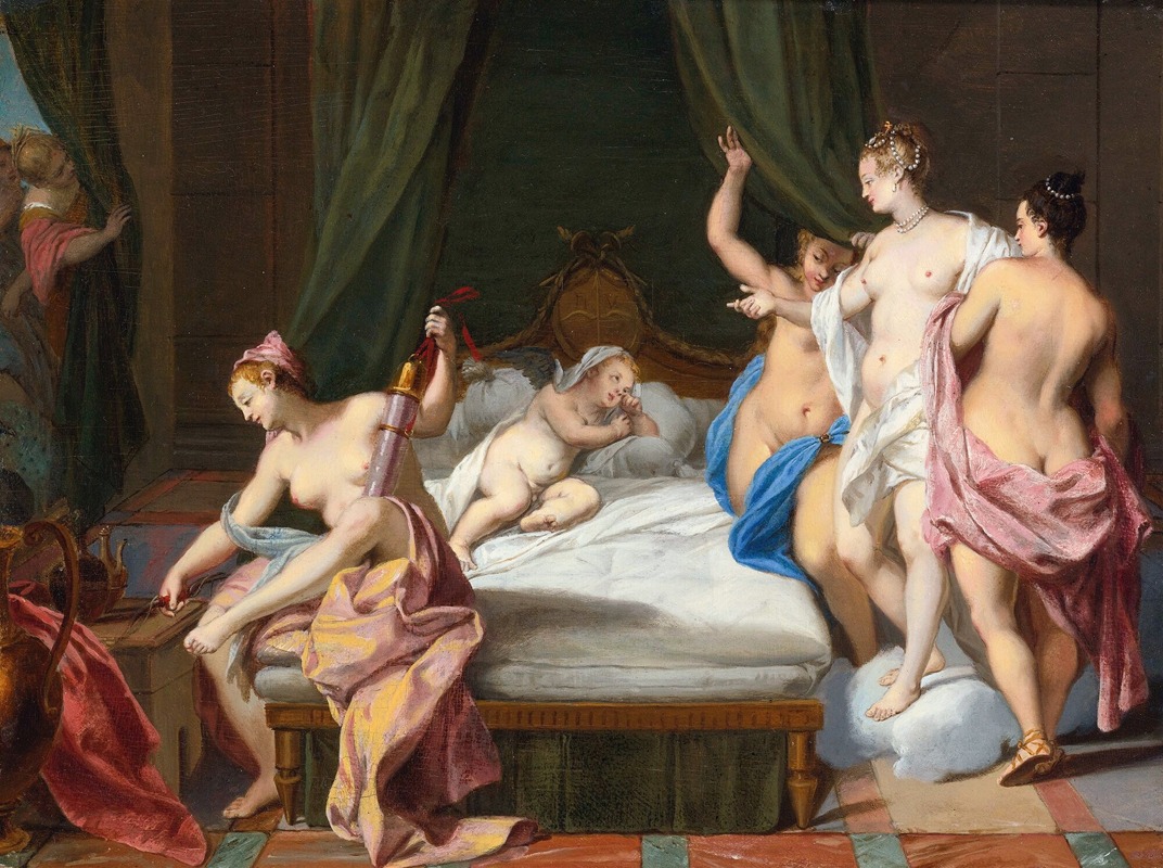 Nicolas Vleughels - Venus And The Three Graces Tending Cupid