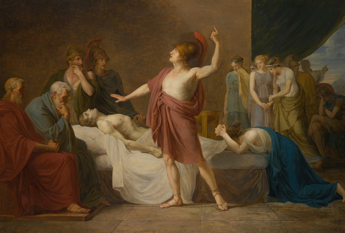 French School - Achilles Lamenting The death Of Patroclus