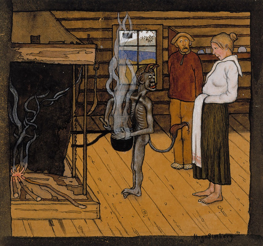 Hugo Simberg - The Poor Devil By The Fire