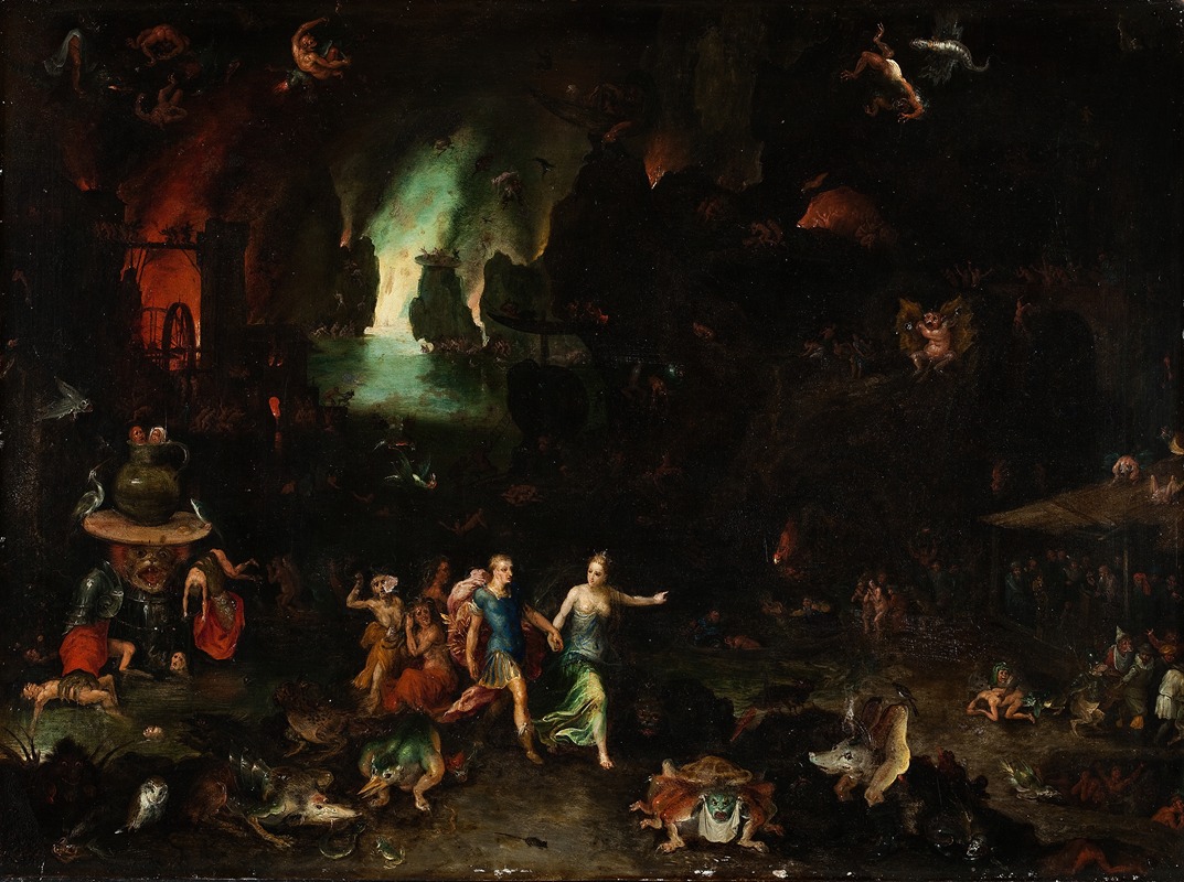 Jan Brueghel The Elder - Aeneas And The Cumaean Sibyl In The Underworld