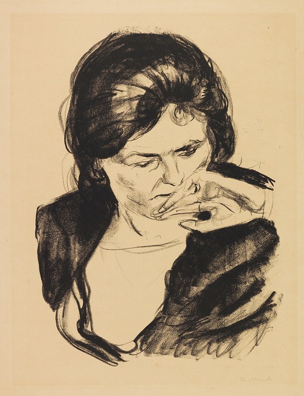 Edvard Munch - Frauenkopf mit der Hand am Mund