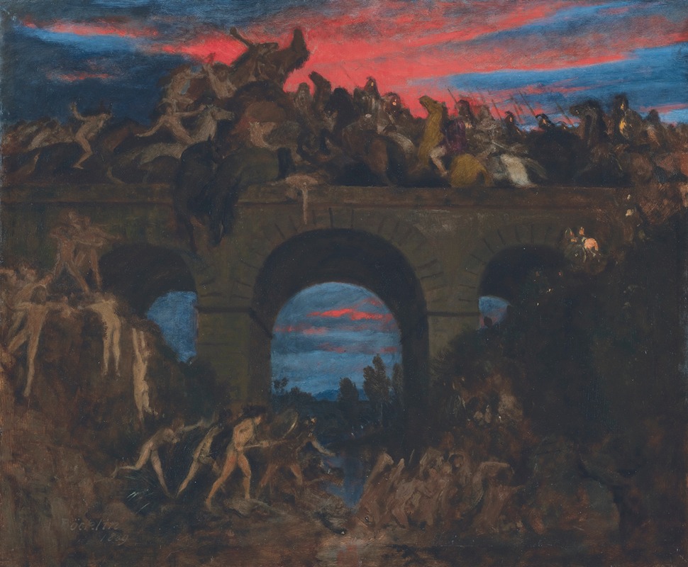 Arnold Böcklin - Battle On The Bridge
