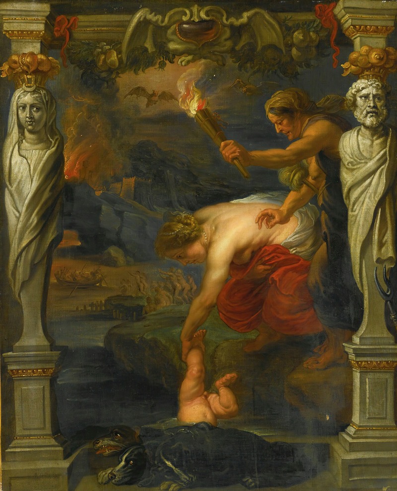 Follower of Peter Paul Rubens - Thetis Dipping The Infant Achilles into The River Styx