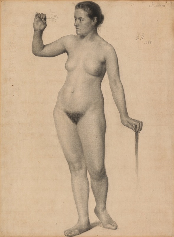 Edwin Wallace Fillmore - Female Nude Holding a Clover