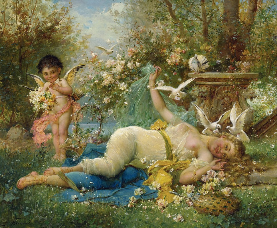 Hans Zatzka - Venus And Cupid