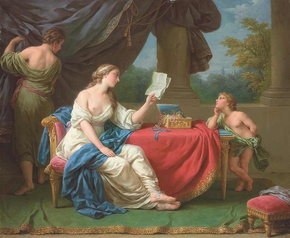 Louis-Jean-François Lagrenée - Penelope Reading A Letter From Odysseus