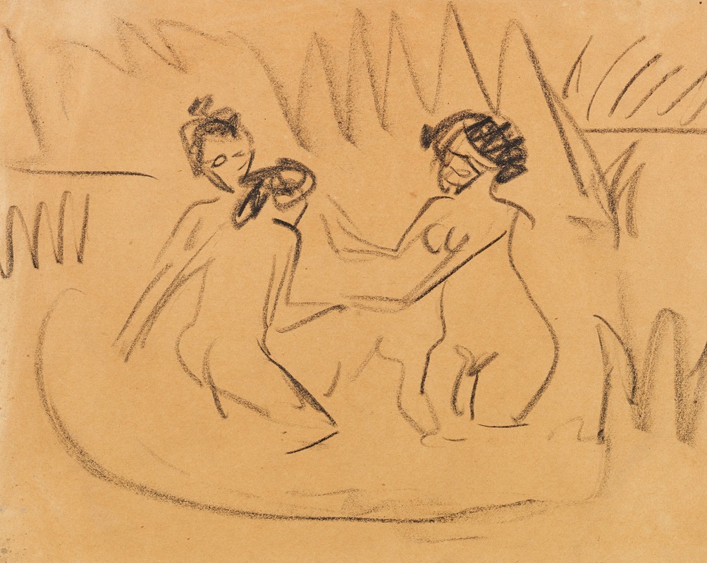 Ernst Ludwig Kirchner - Drei badende Akte an den Moritzburger Seen