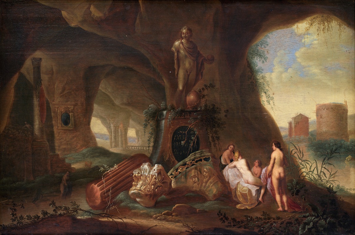 Abraham van Cuylenborch - Nymphs in a Grotto