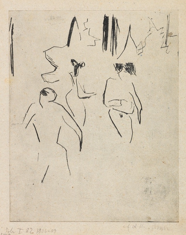 Ernst Ludwig Kirchner - Moritzburger Badende im Gestrüpp