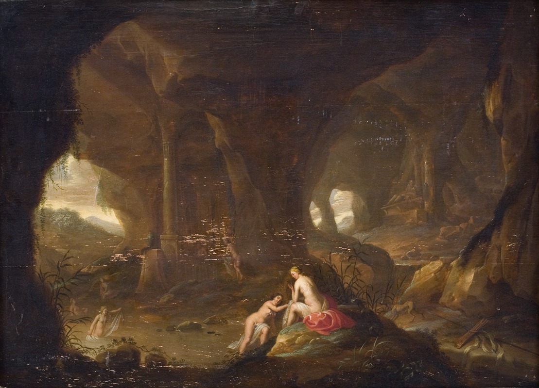 Cornelis Van Poelenburch - Bathing Nymphs in a Landscape