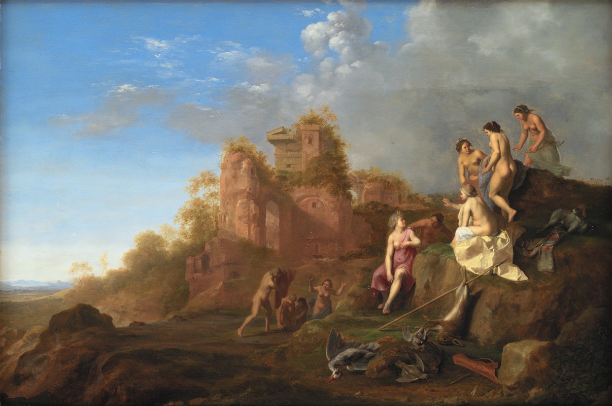 Cornelis Van Poelenburch - Diana and her Nymphs
