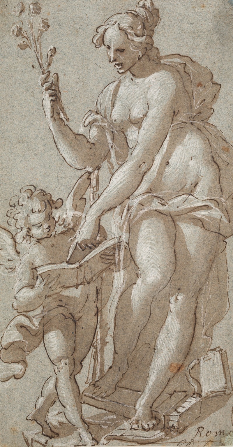 Giovanni Battista Rovere - Venus underviser Amor, der læser i en bog