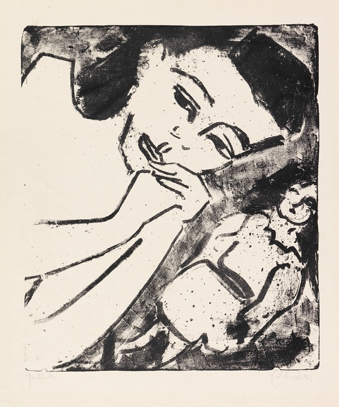 Ernst Ludwig Kirchner - Fränzikopf mit Puppe