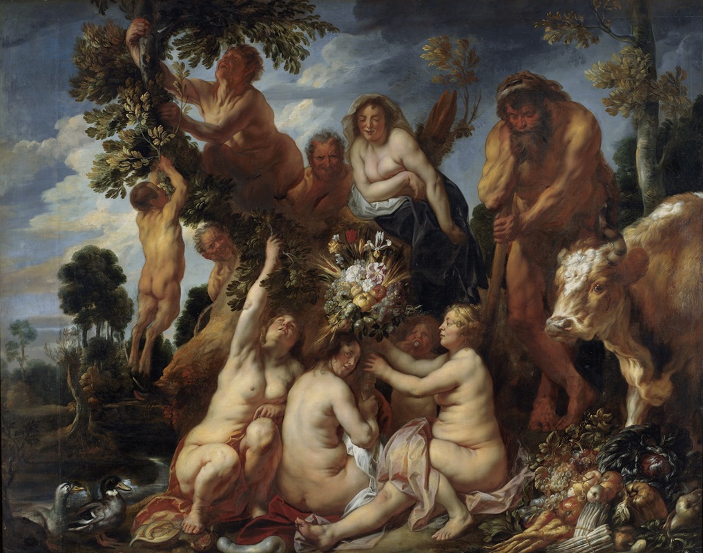 Jacob Jordaens - Achelous Defeated by Hercules. The Origin of the Cornucopia. (Allegory of Fruitfulness)