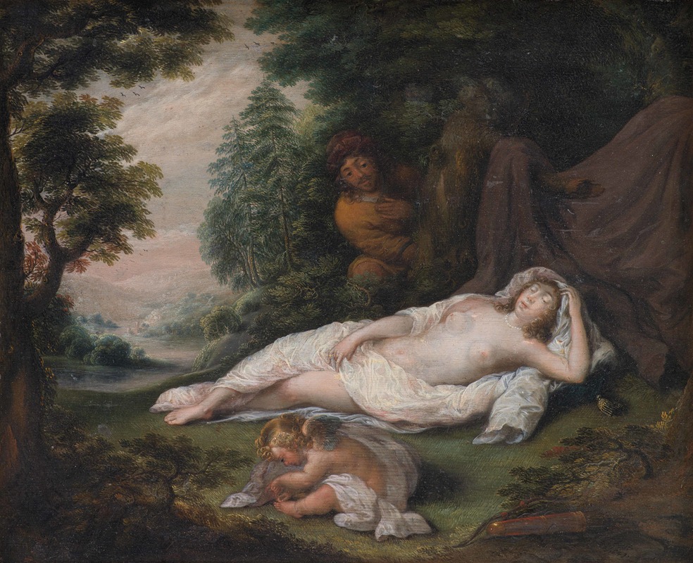 Laurentius de Neter - Sleeping Nymph Watched by a Man