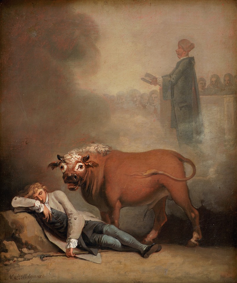 Nicolai Abildgaard - Niels Klim thinks he hears the Deacon when he is awakened by a Bull