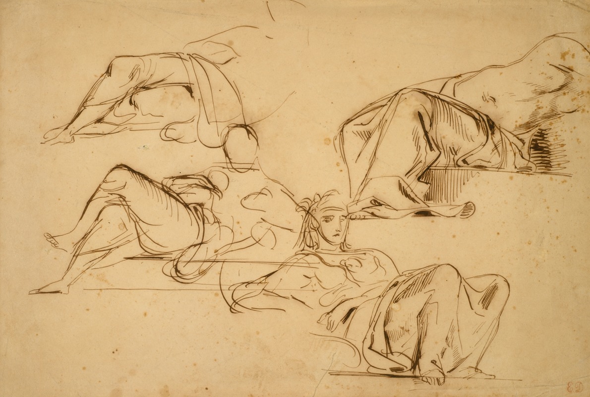 Eugène Delacroix - Justice, War, Agriculture, and Industry, Studies for the Palais Bourbon, Paris