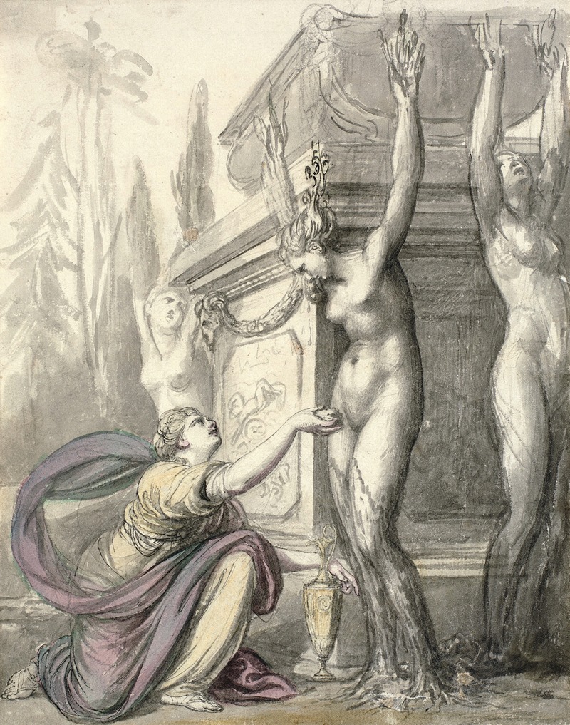 Richard Cosway - The Heliads at the grave of Phaeton (Ovid, Metamorphoses, II, 340-366)