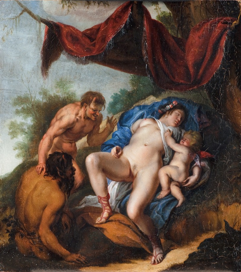 Anonymous - Sleeping Venus with Cupid Watched by Satyrs