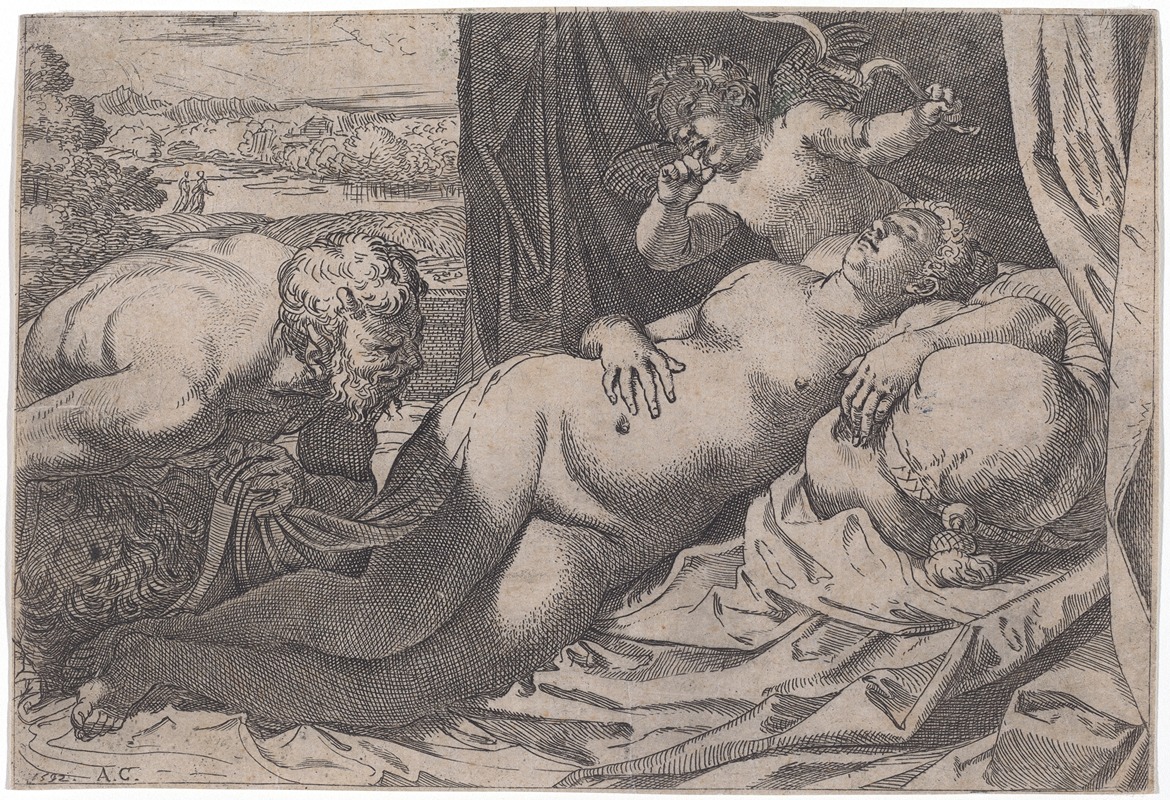 Annibale Carracci - Venus and a Satyr