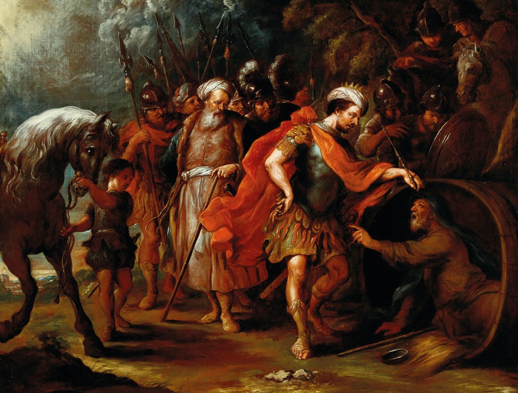 Antwerp School - Diogenes and Alexander the Great