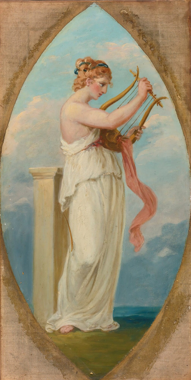 Circle of Angelica Kauffmann - Muse with a harp