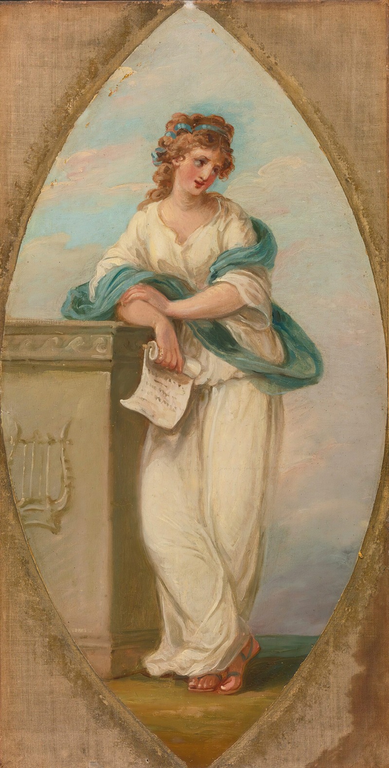 Circle of Angelica Kauffmann - Muse with a scroll