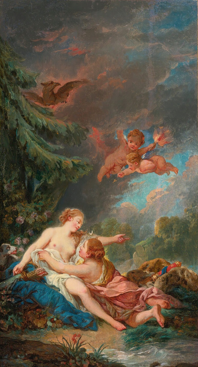 Follower Of François Boucher - Jupiter And Callisto