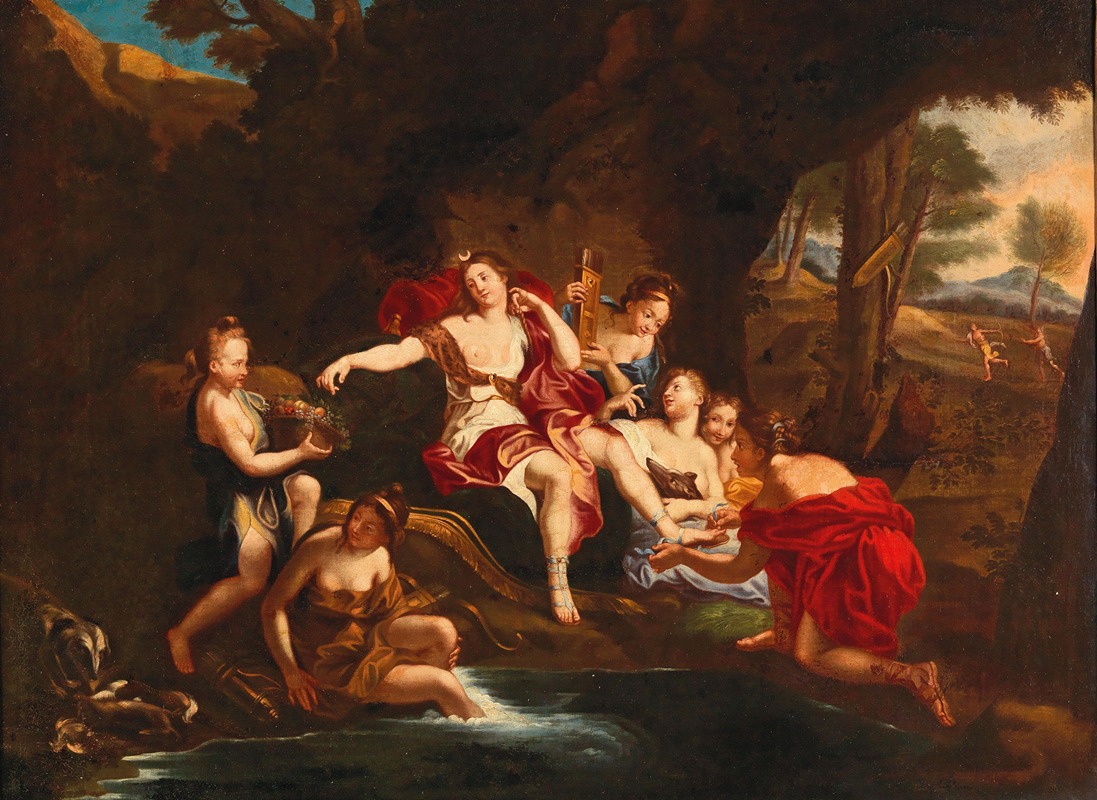 French School - Diana and her Nymphs