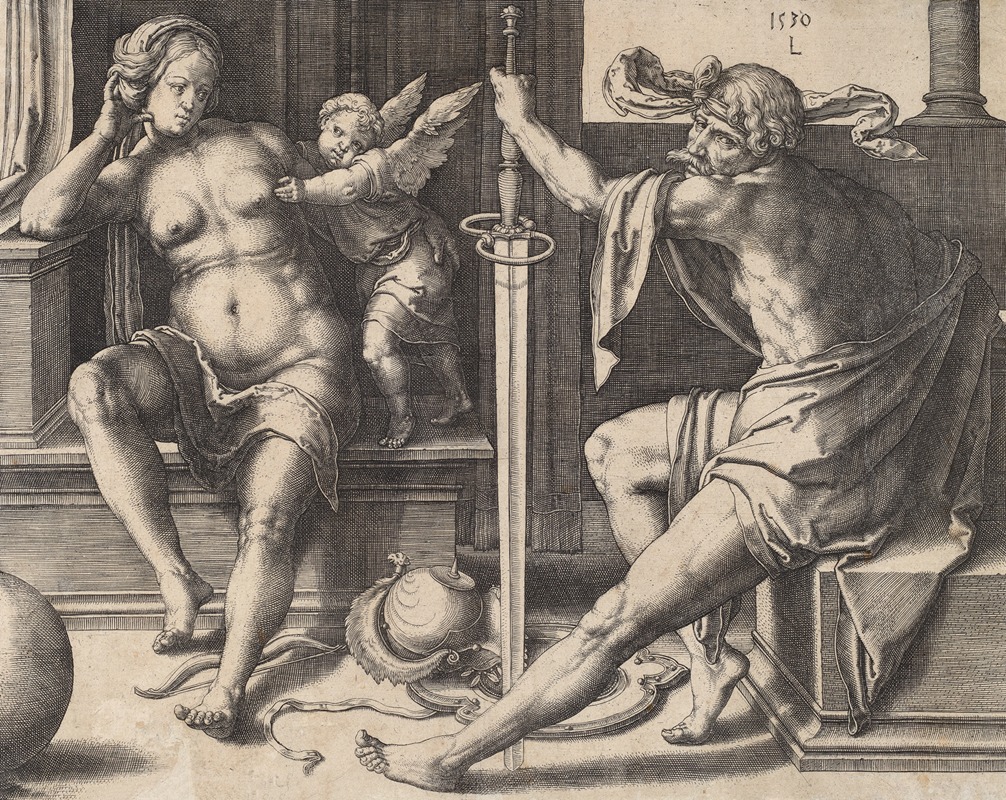 Lucas Van Leyden - Mars, Venus, and Cupid