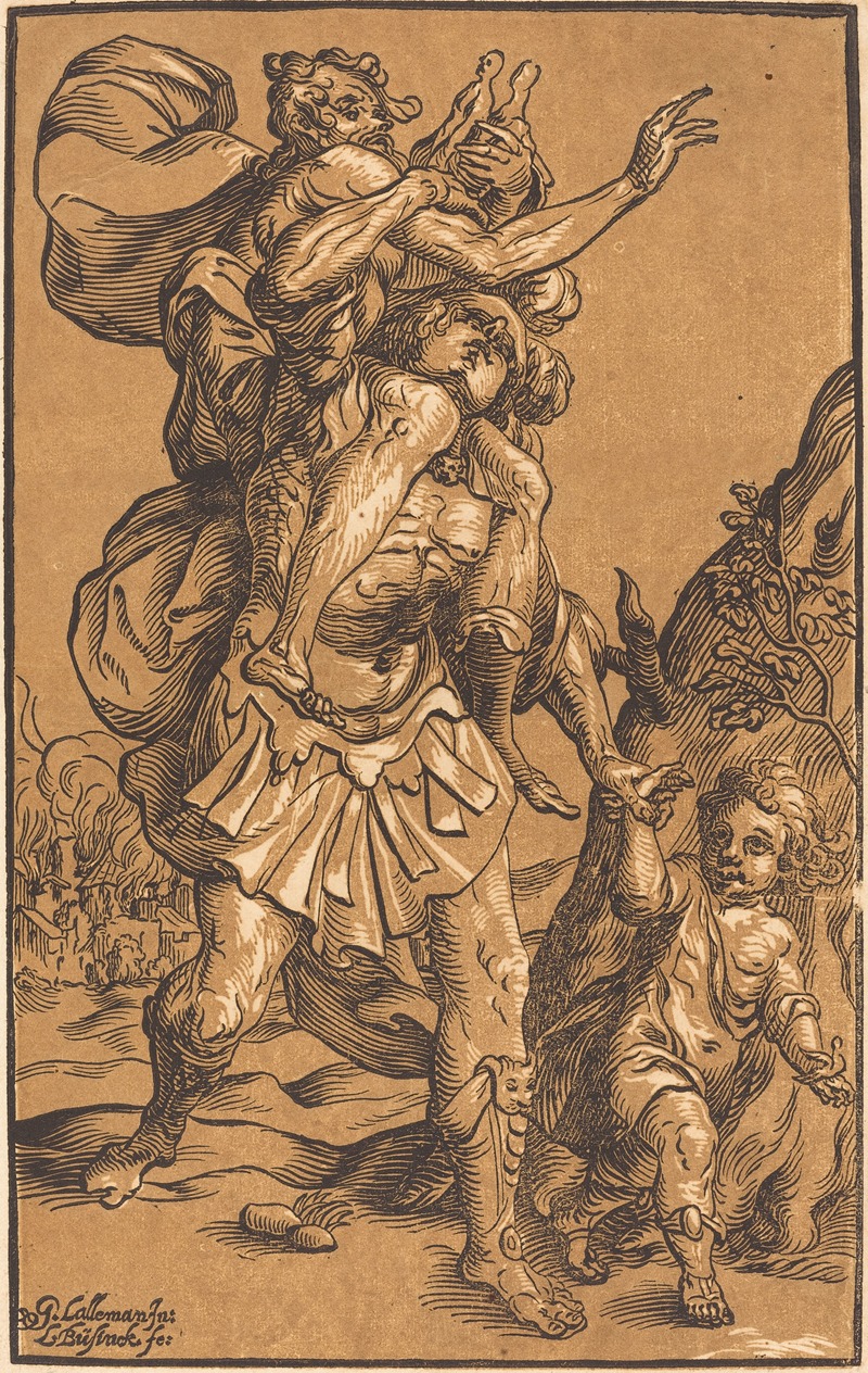 Ludwig Büsinck - Aeneas Saving His Father from Troy