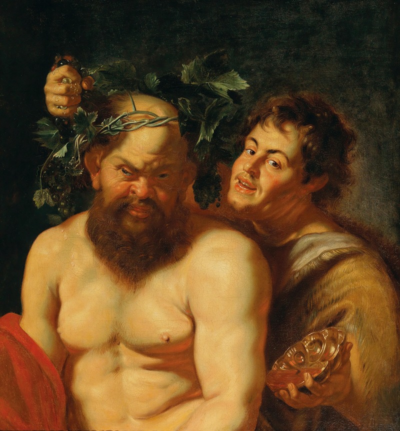 Follower of Peter Paul Rubens - The Drunken Silenus with a Satyr