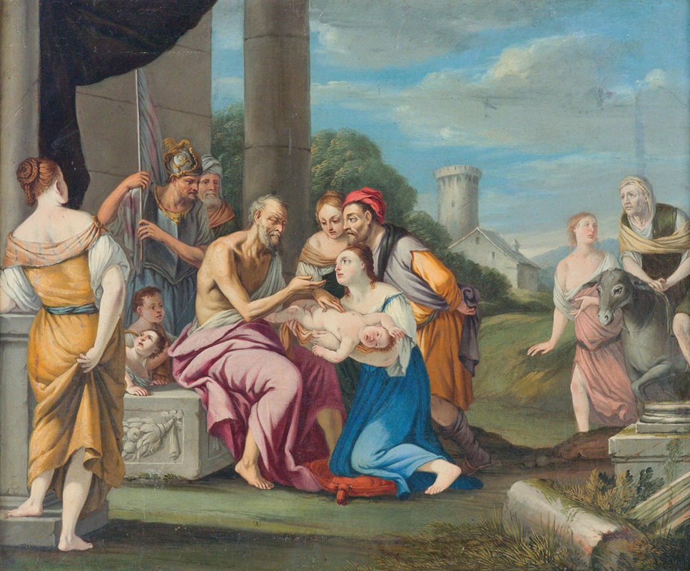 Venetian School - Liriope bringing Narcissus before Tiresias