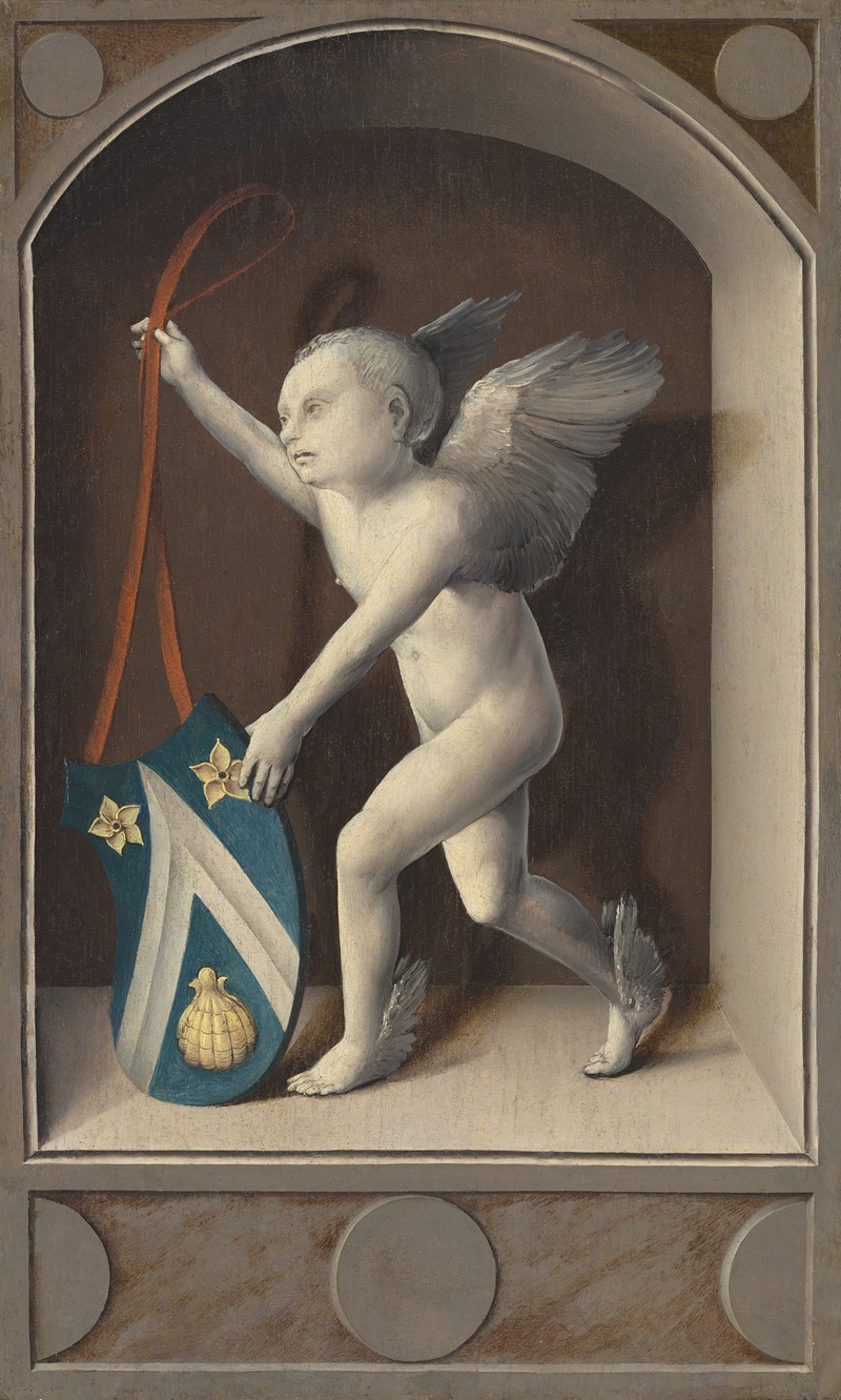 Bernard van Orley - Putto with Arms of Jacques Coëne (reverse)