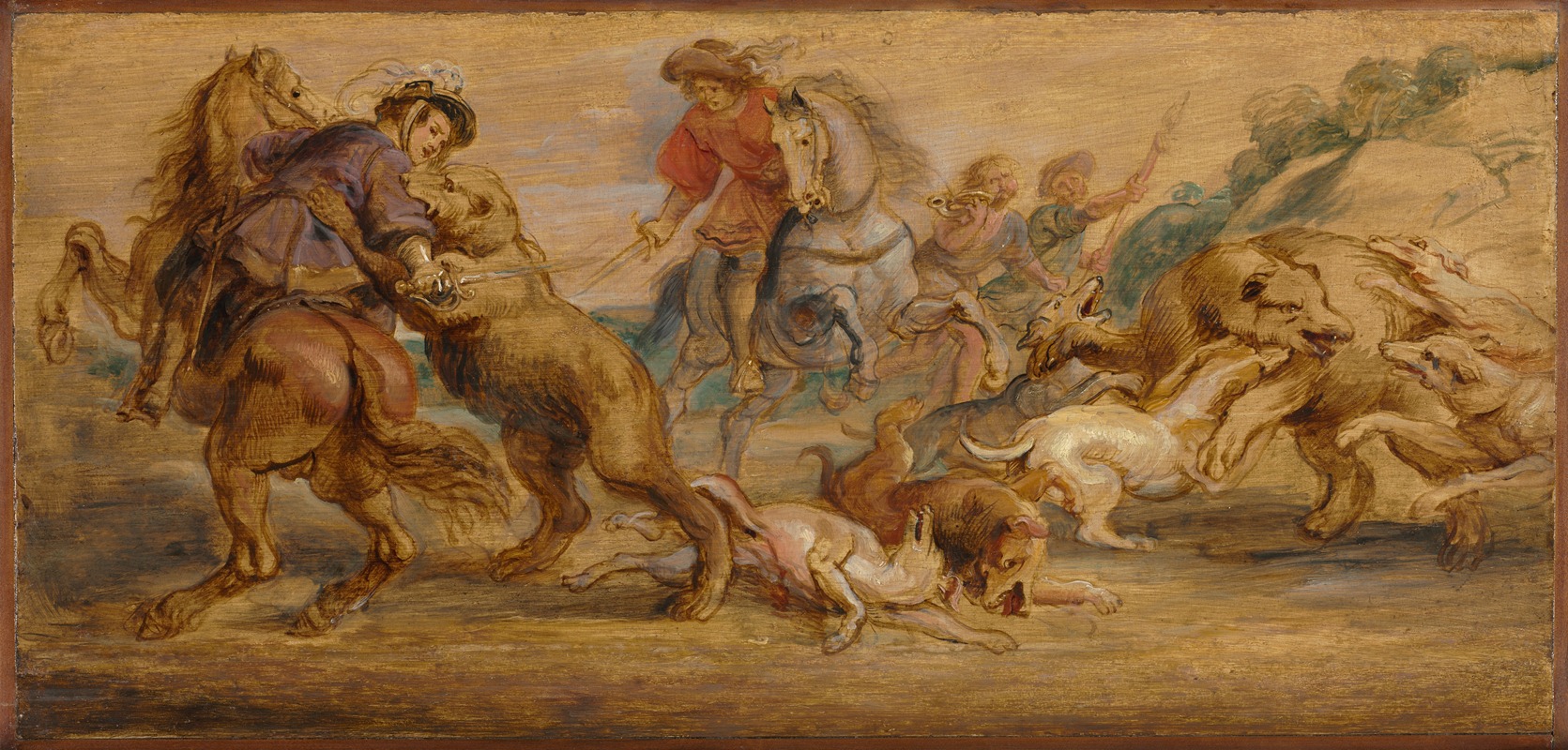 Peter Paul Rubens - Study for ‘The Bear Hunt’ (for the Alcázar, Madrid)