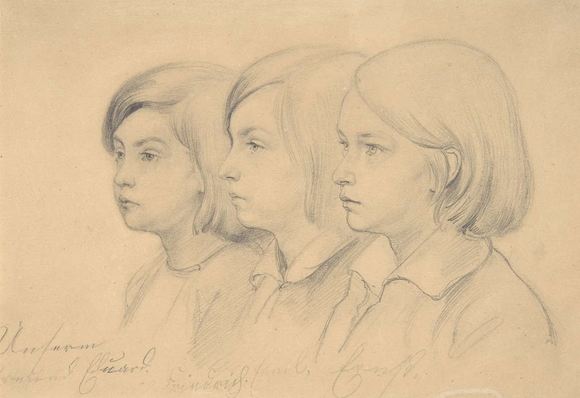 Friedrich Preller the Elder - The Artist’s Children; Friedrich, Emil, and Ernst